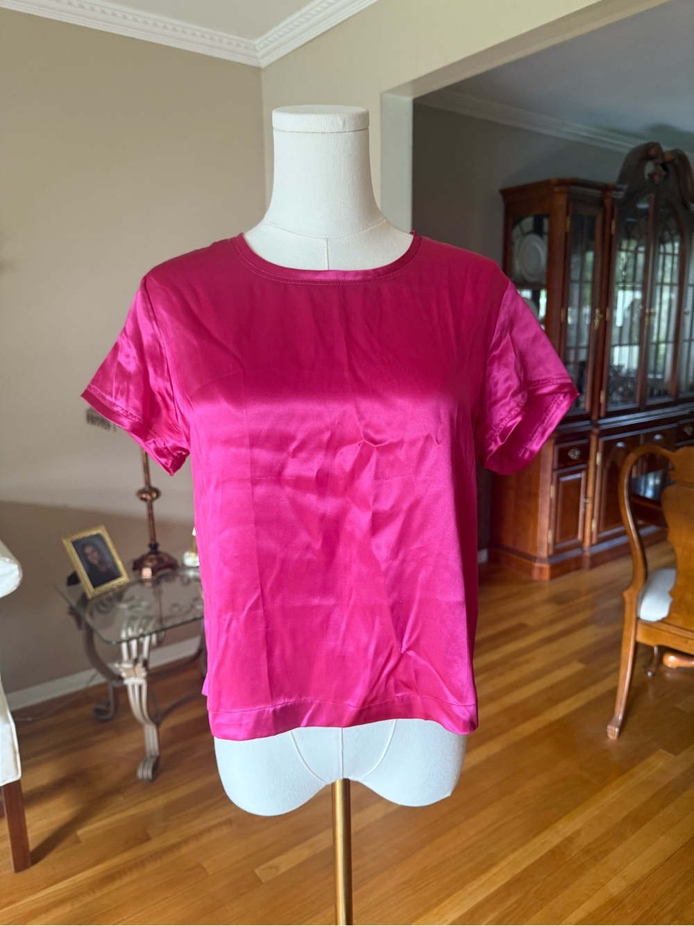 Vintage 100% Silk, womens pink top